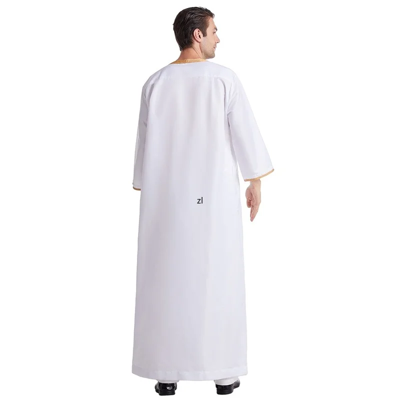 Muslim Abaya for Men Jubba Thobe Middle East Long Robes Kaftan Arab Dubai Adult Shoot sleeve Islamic Clothing