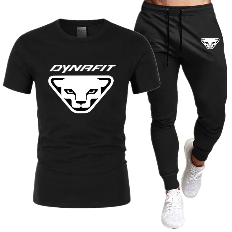 

DYNRFIT 2023 new summer men's round neck T-shirt+trousers sports suit men's suit short-sleeved Tshirt casual sports suit