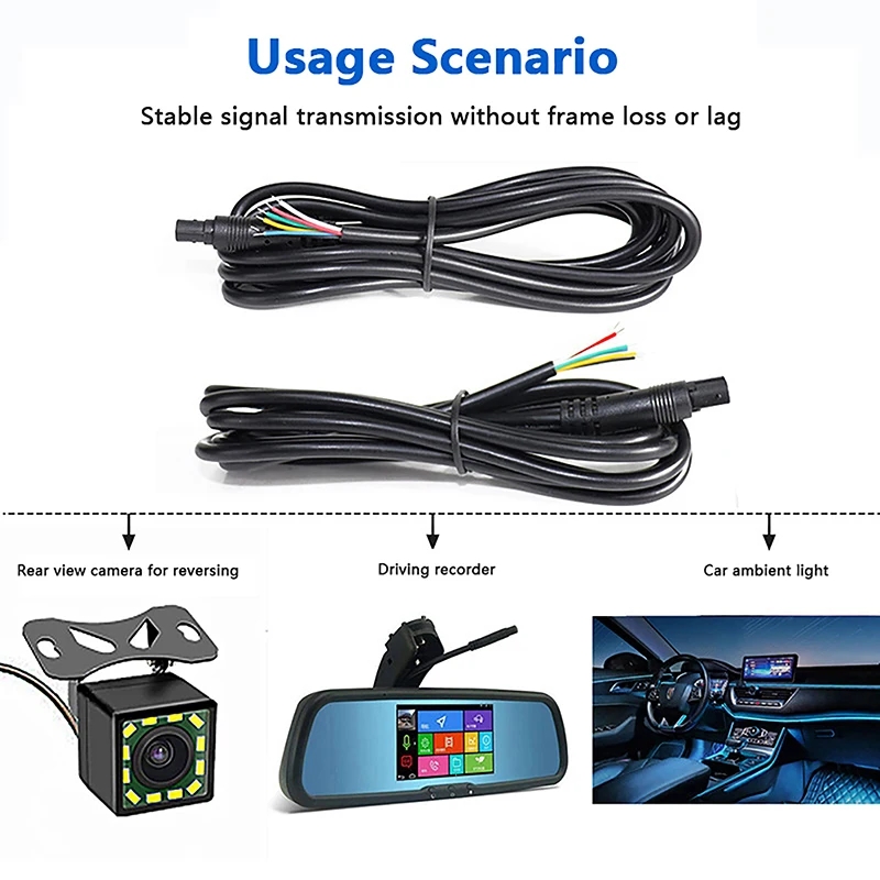 

DIY 4/5/6/8Pin Jack Car DVR Camera Extension Cable HD Monitor Vehicle Rear View/Back Up Camera Wire Male Female Plug Cord