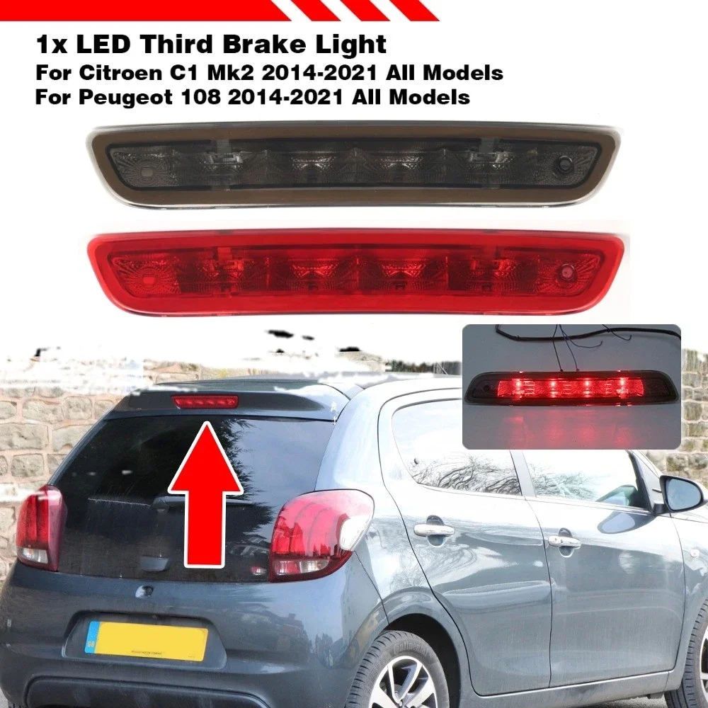 Фото Третий стоп-сигнал для Peugeot 108, Citroen C1 Mk2 2014-2021, Toyota Aygo, дополнительный стоп-сигнал, высокий уровень, B000878980 815700h020 №1