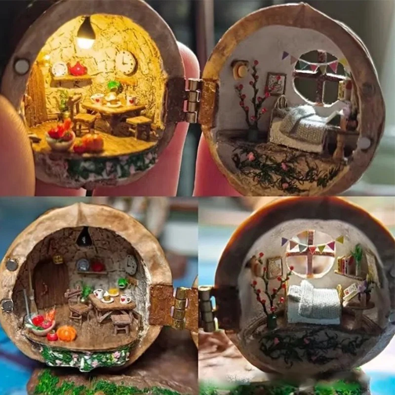 Полимерный Миниатюрный Кукольный Домик С Гайковой Ракушкой Секретная Крышка