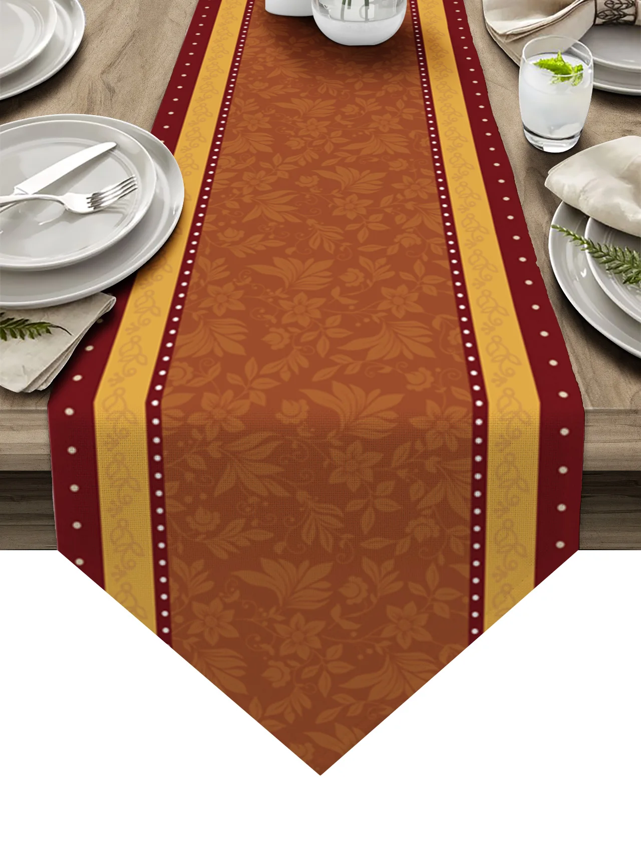 

Retro Wave Dot Flower Table Runners for Wedding Dinning Table Decorations Tablecloth for Home Table Coffee Table Mat