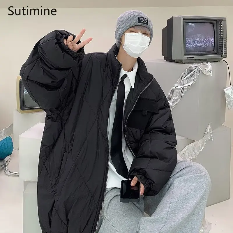 Winter Clothes Women Office Lady Thickened Cotton Coat Korean Version Loose Baseball Cotton Coat Pockets Winter Clothes Women