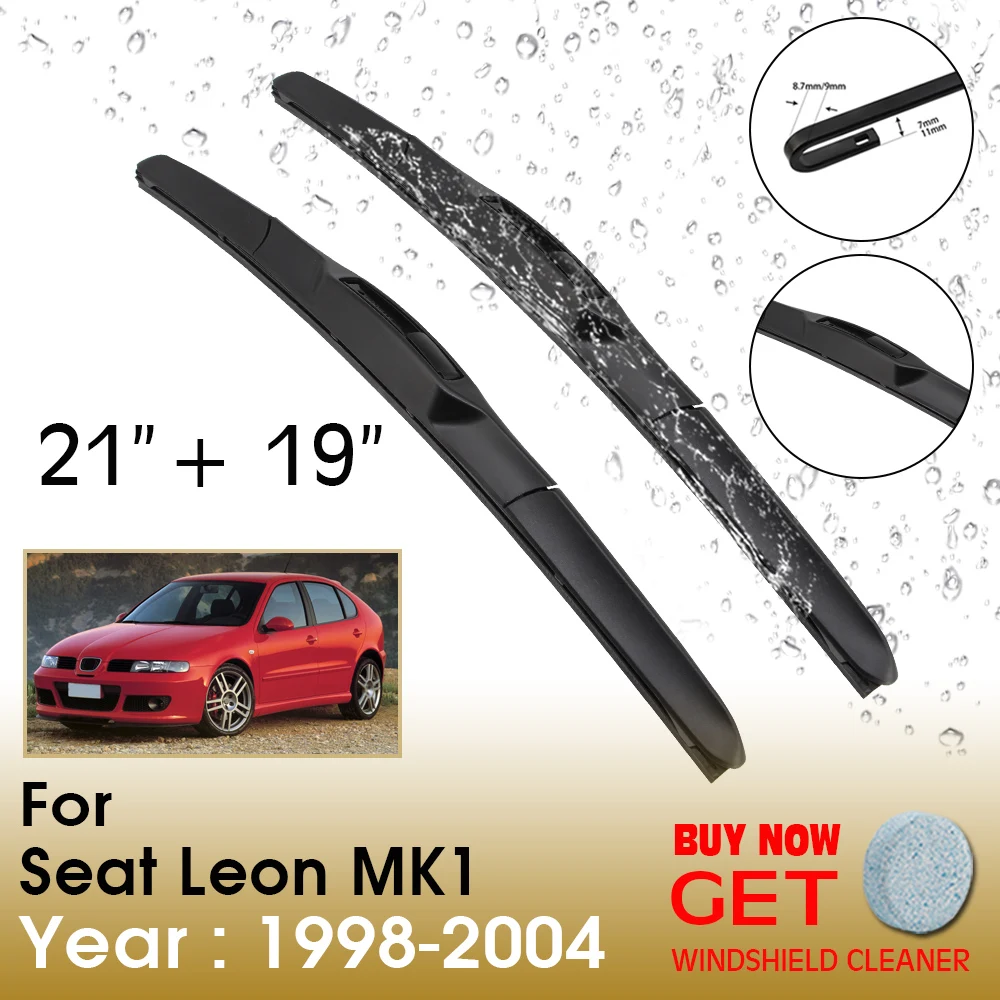 

Car Wiper Blade For Seat Leon MK1 21"+19" 1998-2004 Front Window Washer Windscreen Windshield Wipers Blades Accessories