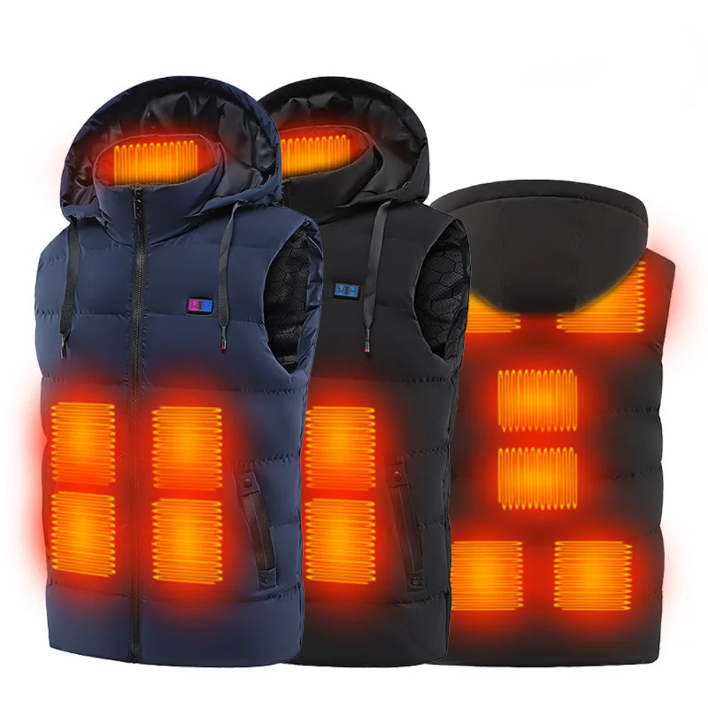 

11 Heated Vest Area Electric Heated Vest Heated Jacket Graphene USB Heated Jacket Camping