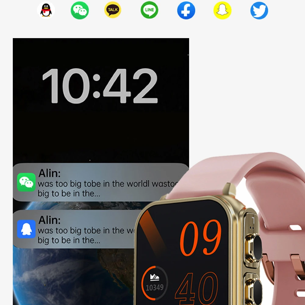 2024 Новые 2 в 1 беспроводные Bluetooth-наушники ENC с шумоподавлением TWS Смарт-часы 96
