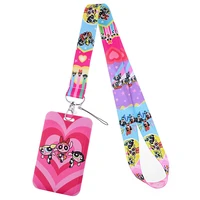 ad1967 cartoon ribbons neck strap lanyards for key id card gym cell phone strap usb badge holder rope pendant key chain gift