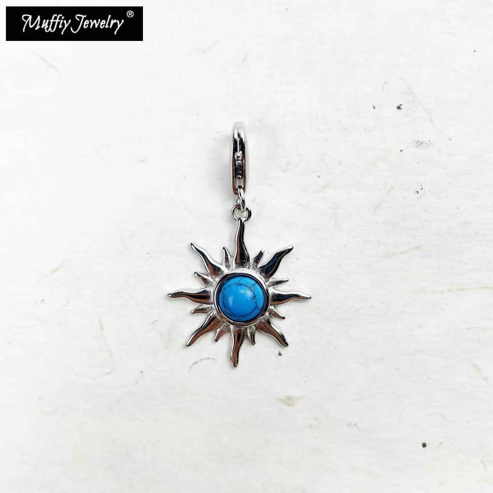 

Женский кулон из серебра 925 пробы, с голубым камнем