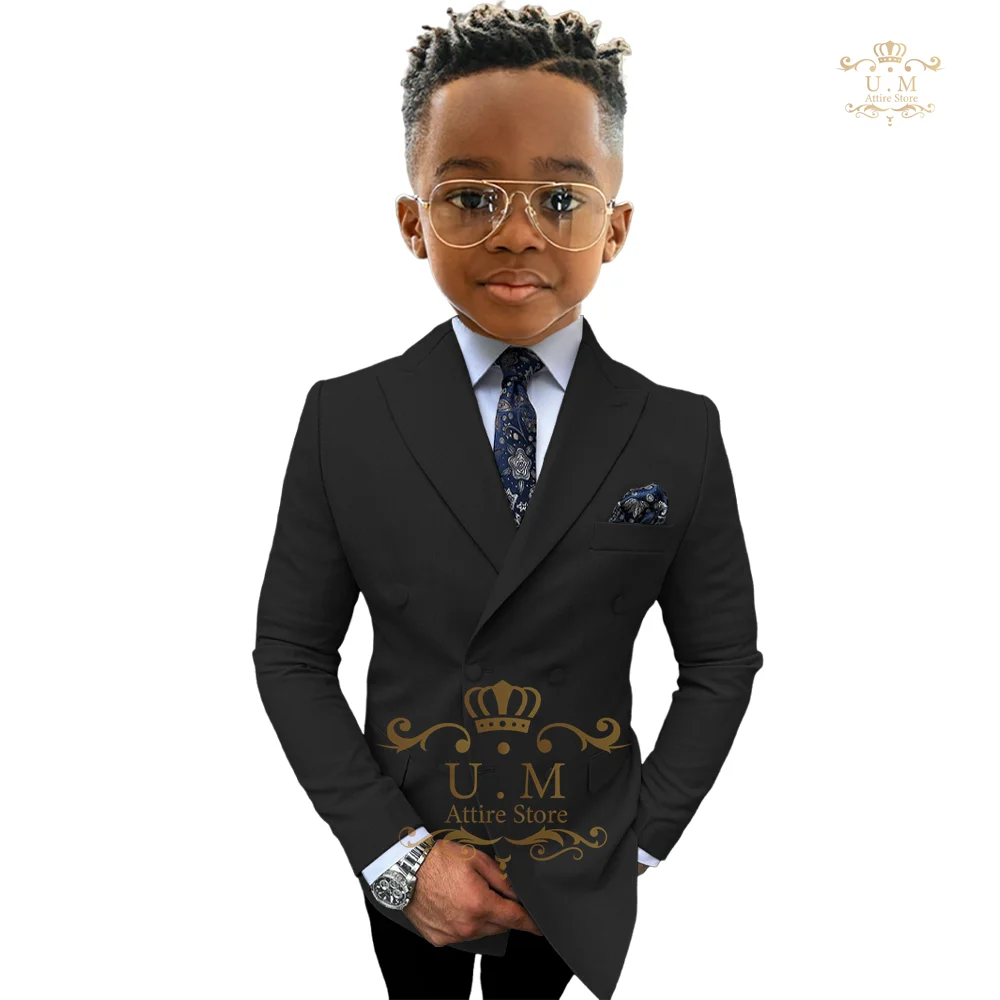 Белый костюм для мальчиков из 2-х предметов (пиджак + брюки) Детский двубортный