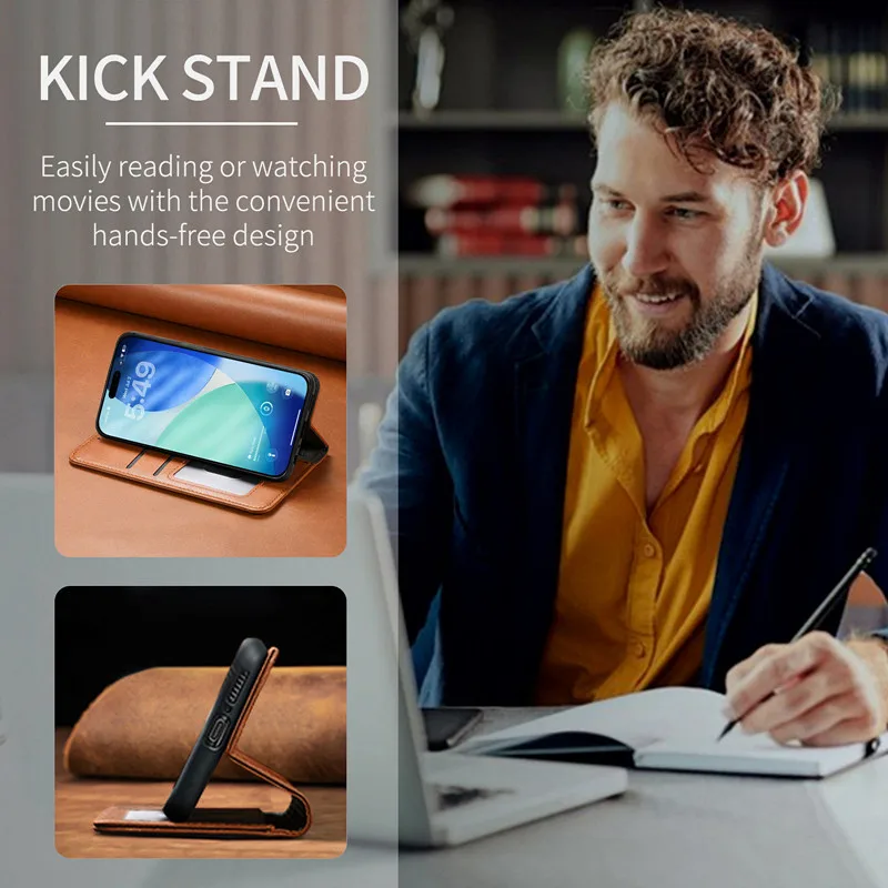 Фото Кожаный чехол-книжка Flip Suture Line для Sharp Aquos sense10, sense9, sense8, sense7 Plus, sense5G, sense6, 6S с отделением для карт и функцией кошелька №3