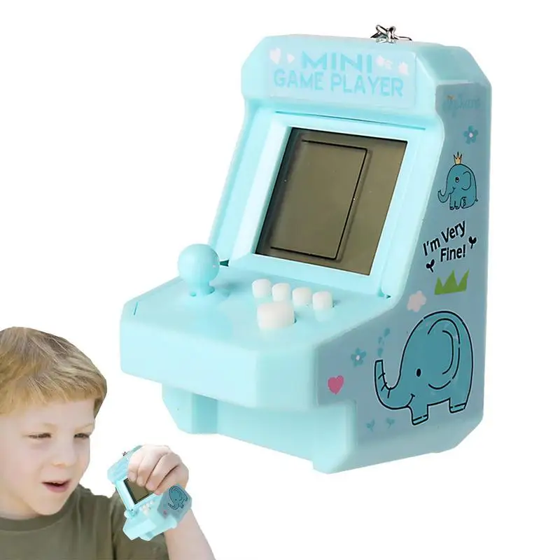 

Игровая консоль в стиле ретро, Ностальгический игровой брелок, милый детский игрушечный подарок с несколькими играми, забавные ключи от электрического автомобиля