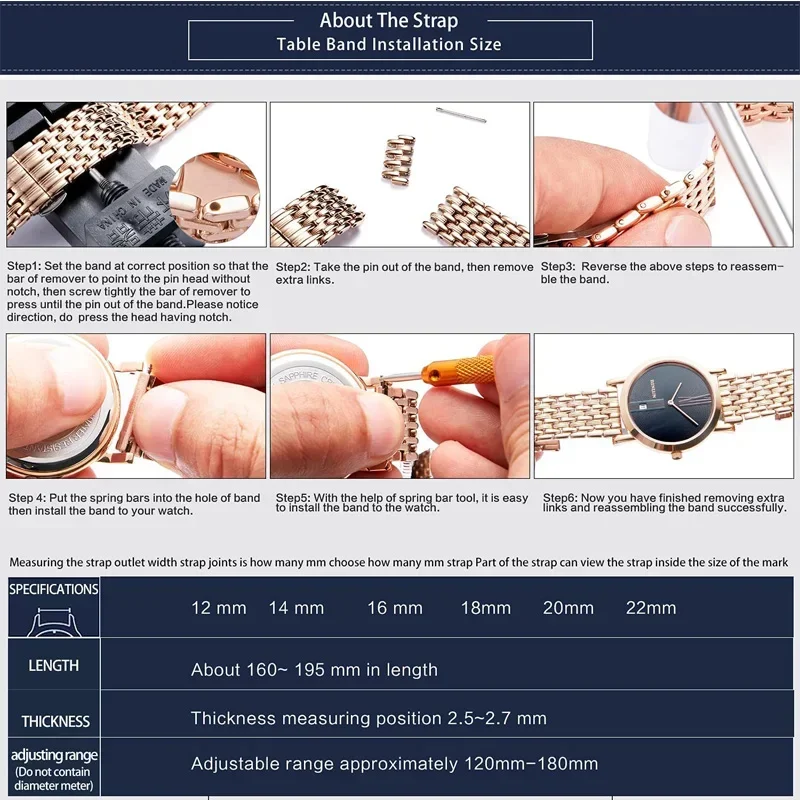 Ремешок для часов из нержавеющей стали OB DW Longines L4 удобный в ношении ремешок с