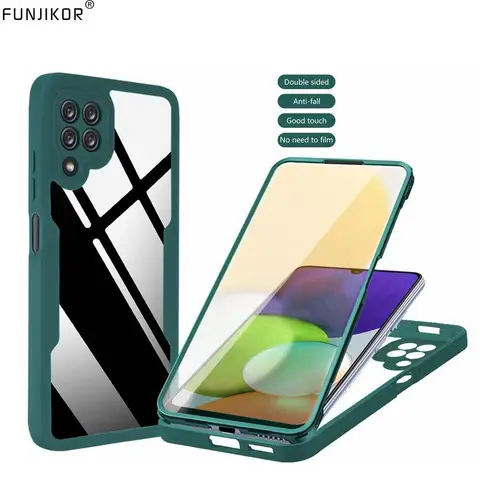 360-градусный чехол для Samsung Galaxy A12 M22 M32 M12 A22S 5G, встроенная защитная пленка для экрана, противоударная SM-A127F M325F M225F A226B