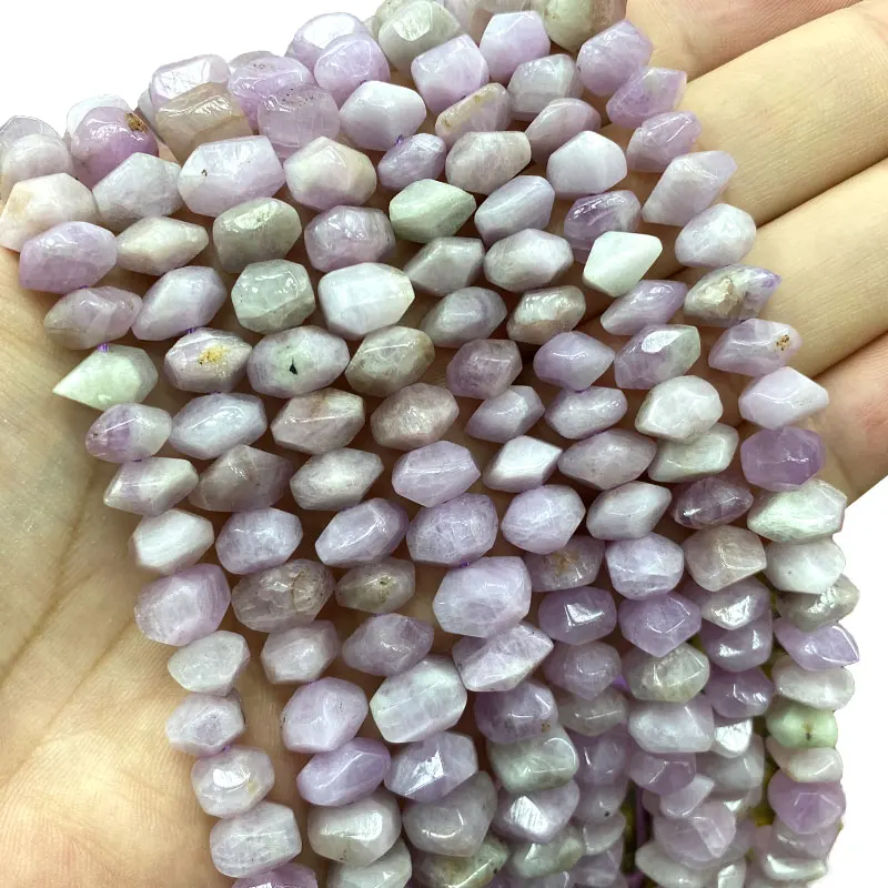 

Оптовая продажа, 100% натуральные бусины из граненого фиолетового камня Kunzite 8-10 мм