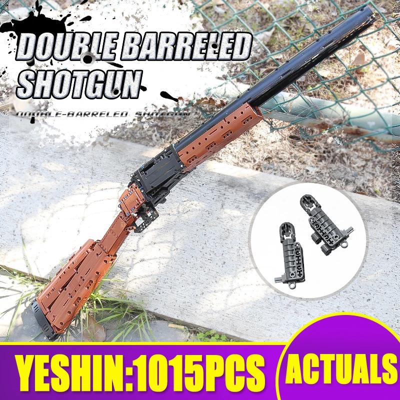 

Mould King 14016 High-Tech Double-barreled Shot Gun Model Building Blocks Shoot Bullet Assembly Bricks Toys For Boy Kids Gifts