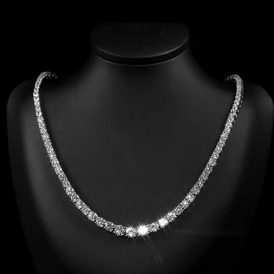 Furina 18K S925 посеребренное роскошное простое ожерелье 5A с инкрустацией цирконом ювелирные изделия подруга мать Рождество подарки на день Святого Валентина (art.: 3920d2d8ee9ab) - 3920d2d8ee9ab