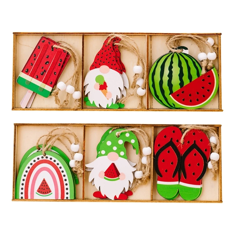 

9pcs/box Summer Pendant Watermelon Festival Holiday Party Decoration