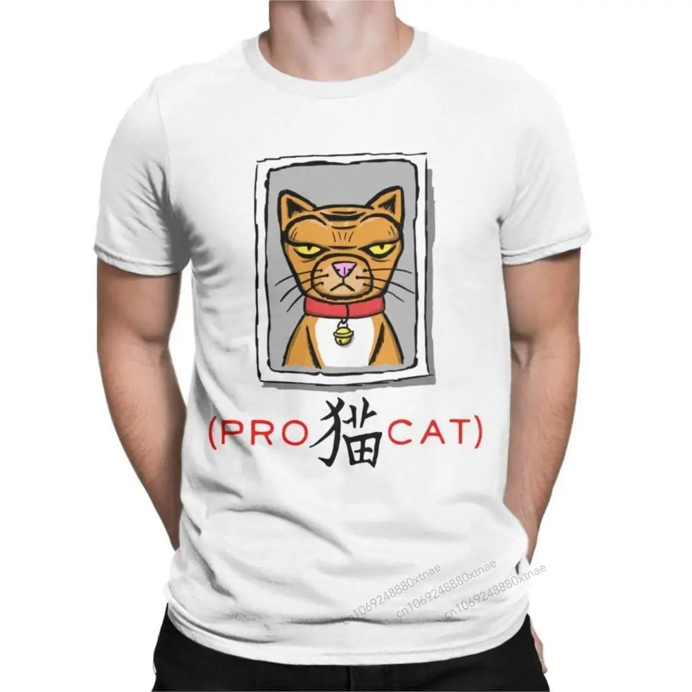

Pro Cat Isle Of Dogs Men T Shirts Cute Animal Leisure Tee Shirt Short Sleeve Crewneck T-Shirts 100% Cotton Gift Idea Tops