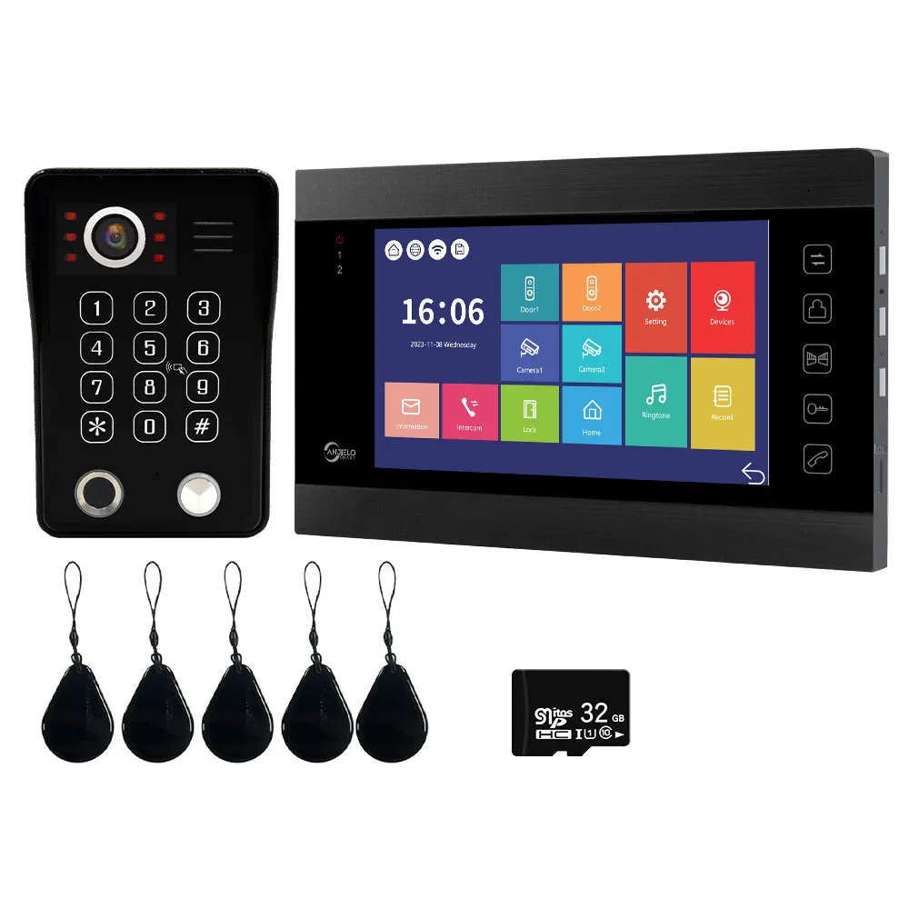 

Видеодомофон Anjielosmart 7", 2MP, с датчиком отпечатков пальцев