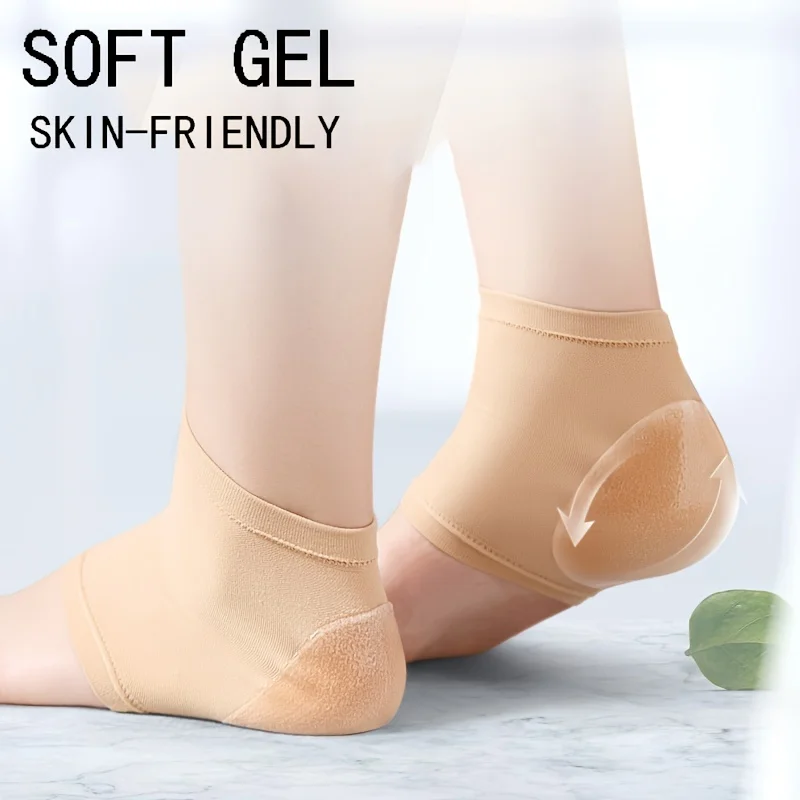 6Pcs=3Pairs Heel Socks Anti Cracking Liner Moisturizing Gel Heel Sock Elastic Feet Heel Softener for Dry Heels Rough Skin Thin