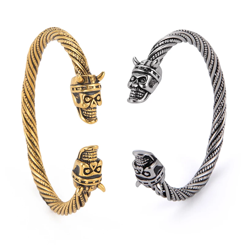 

Мужской винтажный браслет из нержавеющей стали с золотым покрытием