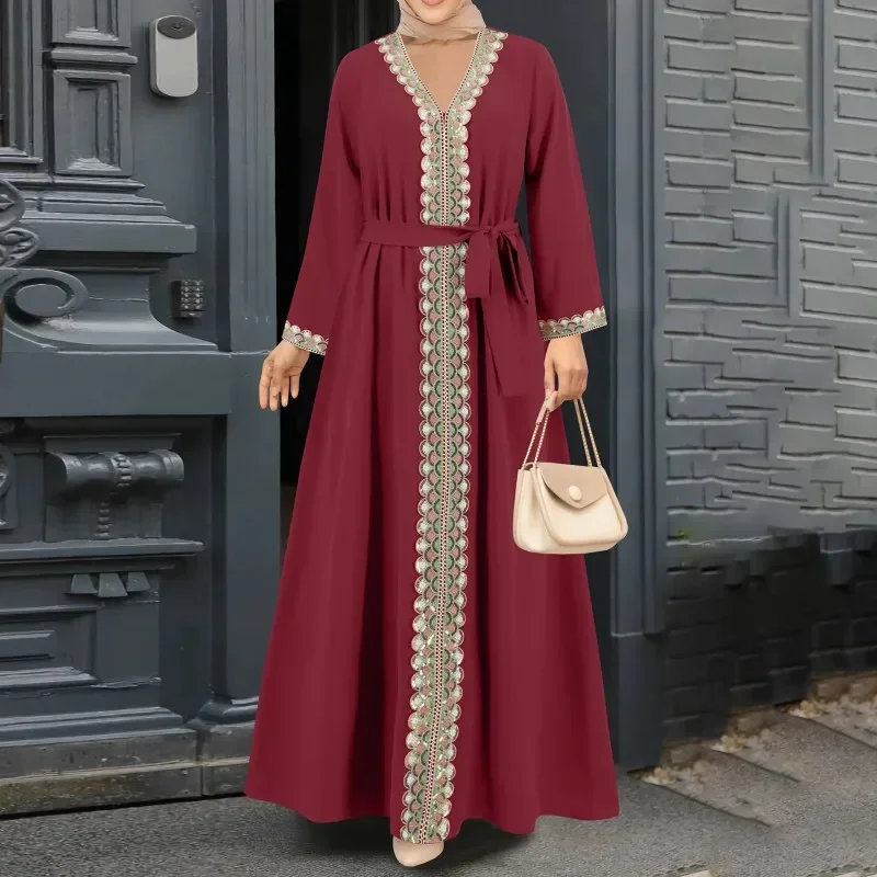 Элегантное вечернее платье Дубай Абая для женщин стильное мусульманское с
