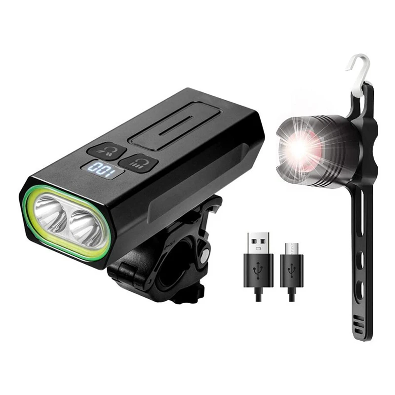 

Bike Lights Front And Rear Bike Headlight Newest Rechargeable Super Bright 2 LED, Bicycle Lights For Night Riding