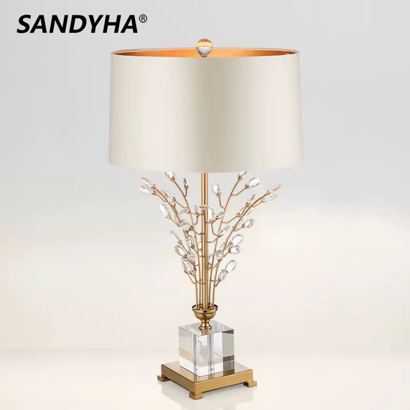

Modern Creative Luxury Crystal Table Lamp Branch Decor Bedside Desk Light for Bedroom Living Room Home Decor Reading Fixtures