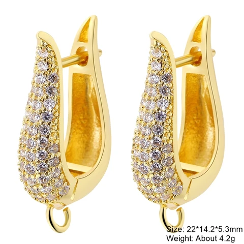 Juya крючки для сережек из меди с цирконием 4 штуки