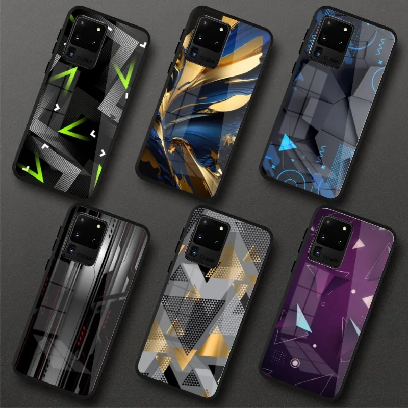 

Роскошный дизайнерский телефонный чехол со стеклянной крышкой для Samung S23 S22 S21 Pro Ultra A13 A33 A53 NOTE 20