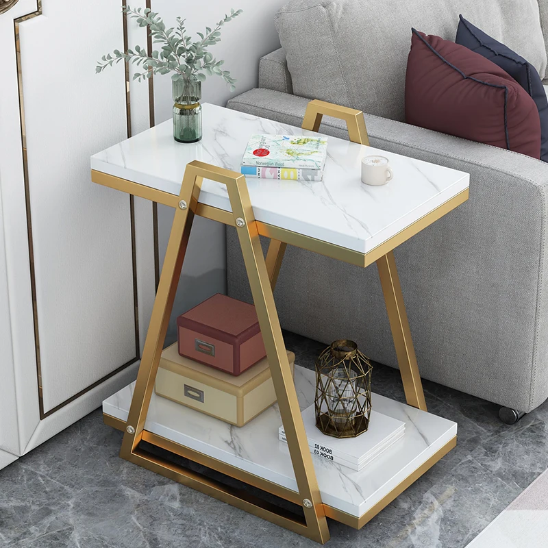 

Hall Modern Coffee Tables Bedside Square Marble Luxury Golden Coffee Table Dining Square Mesa De Cabeceira Home Furniture
