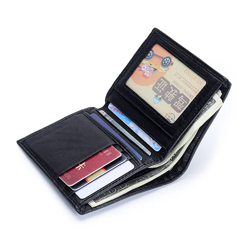 Genuine Leather Wallet for Men Japan Fashion Brand Design Slim Bifold Long Wallet Luxury Short Small Money Purse Male Cardholder