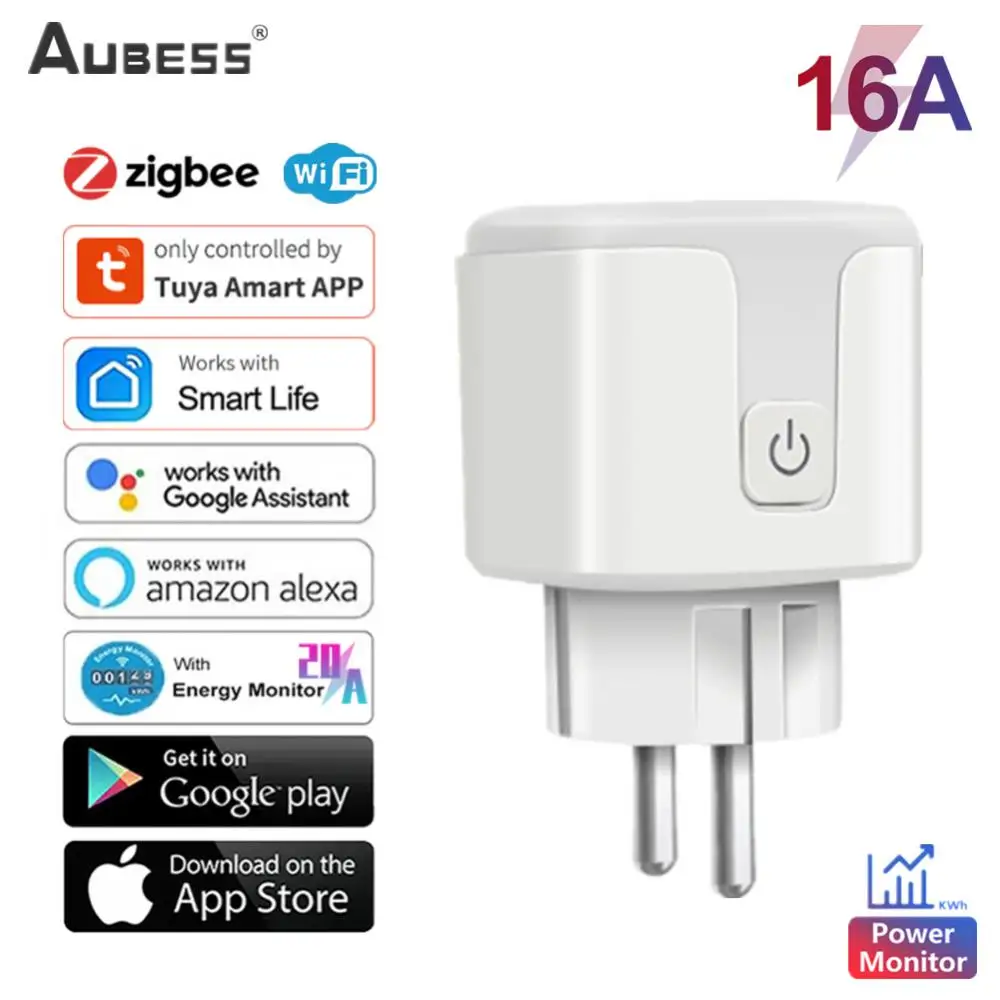 

Умная розетка Tuya Wi-Fi ZigBee 16 А с таймером питания и голосовым управлением