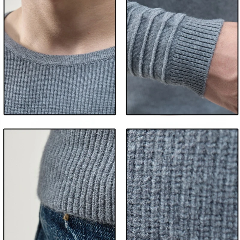 2022 Sweaters for Men, Men's Crewneck Sweater Soft Casual Sweaters for Men Classic Pullover Sweaters