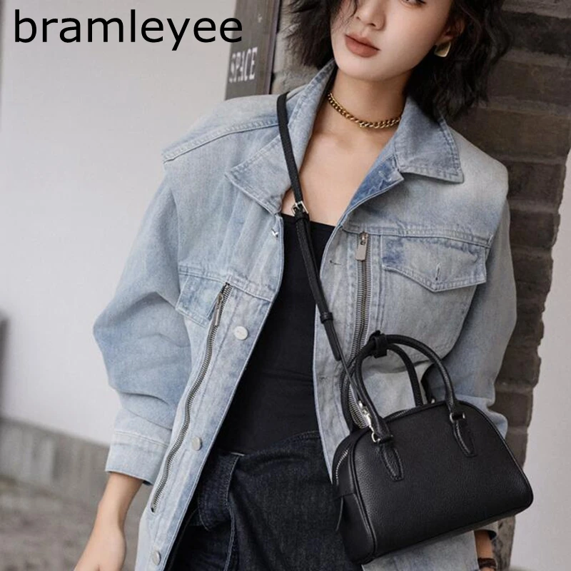 Новая модная шикарная дизайнерская маленькая сумка-тоут Boston из натуральной