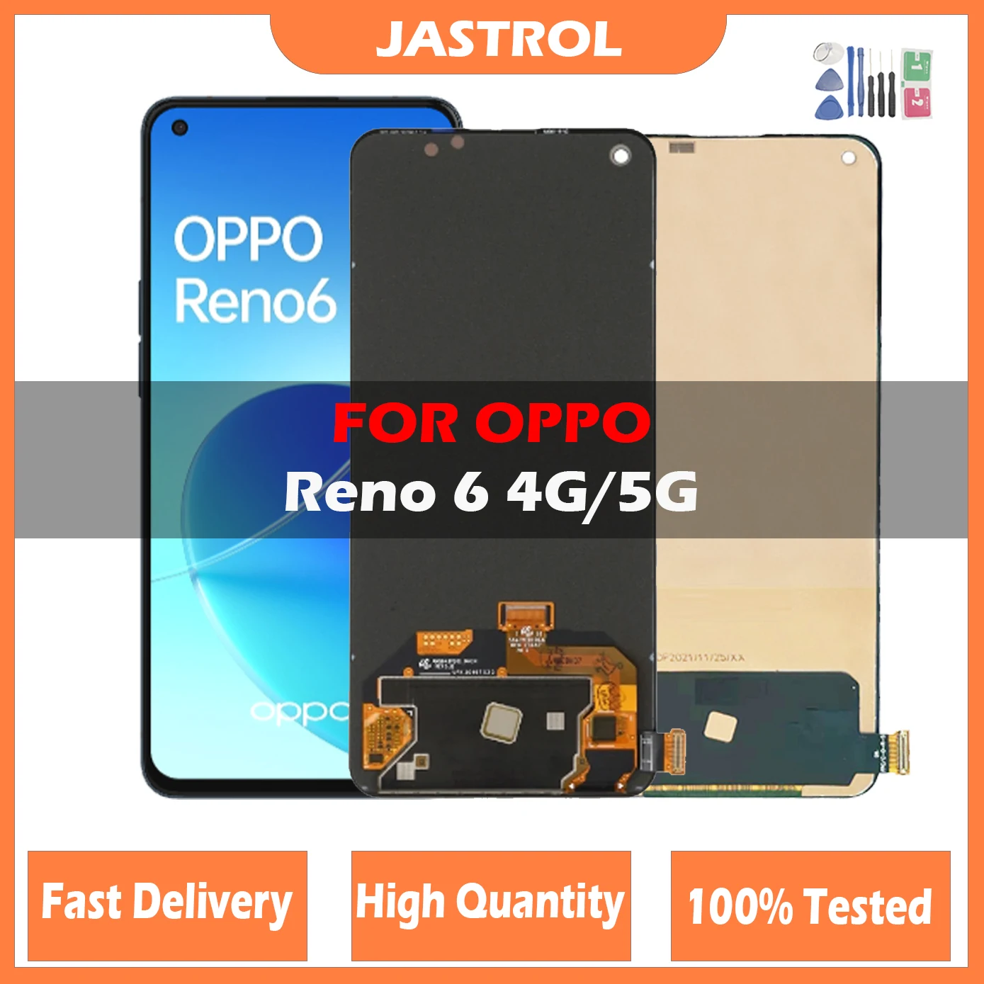 6 43 &quotAmoled для OPPO Reno6 Reno 4G ЖК-дисплей CPH2235 Дигитайзер сенсорной панели Oppo 5G PEQM00 CPH2251 с