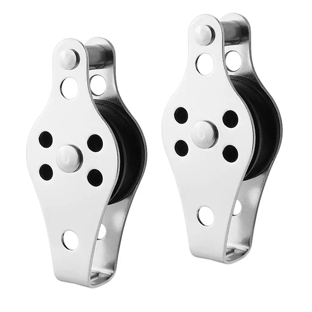 

2 pieces 316 stainless steel pulley block for sailboat kayak marine boat