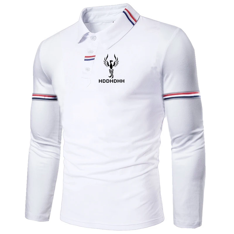 

Рубашка-поло мужская с длинным рукавом, деловой Повседневный пуловер с лацканами, весна-осень