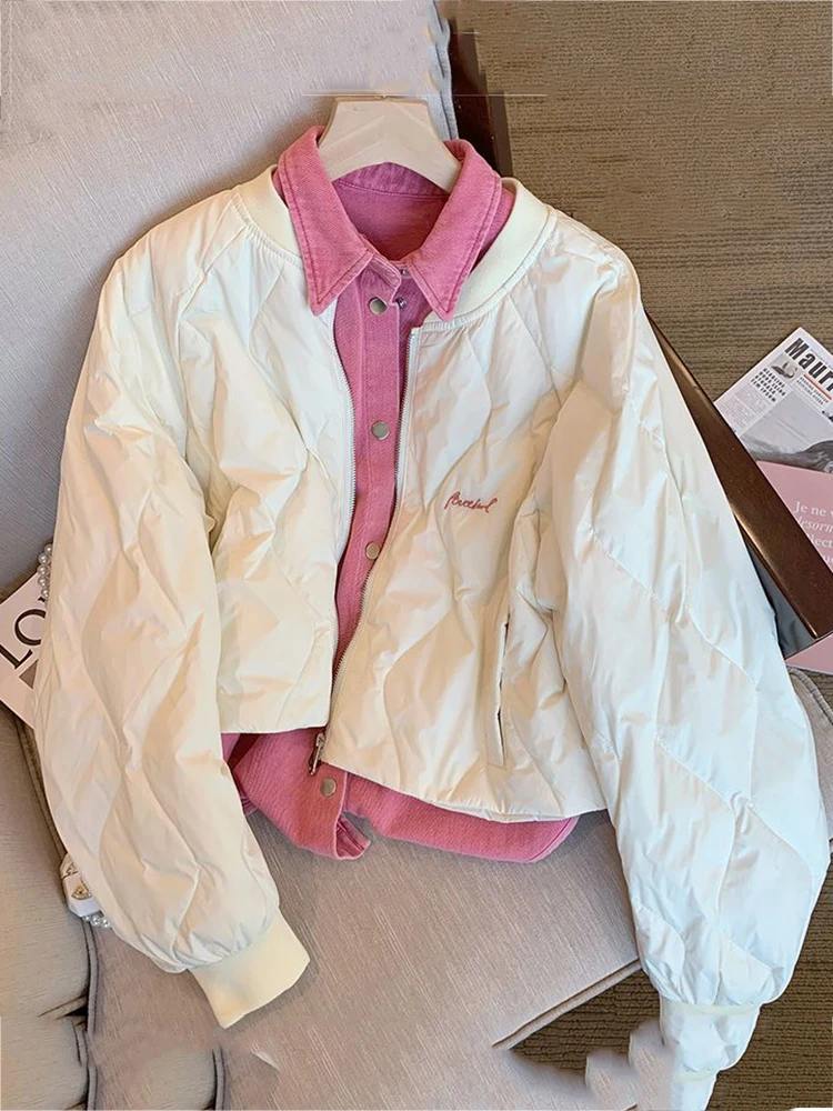 

2023 Winter Sweet 2 Piece Parka Detachable Warm Coat Female Outwear
