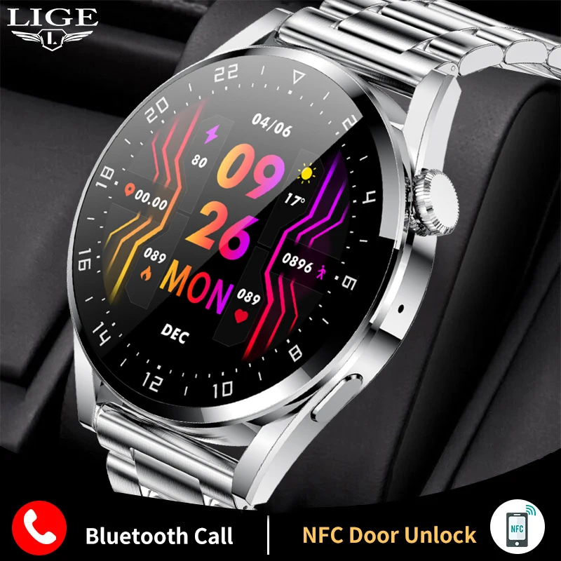 NFC Беспроводная зарядка Full Touch Спортивные Смарт-часы для мужчин и женщин