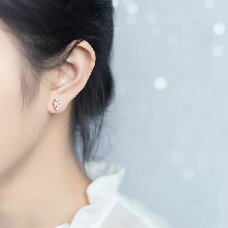 Женские серьги-гвоздики из серебра 925 пробы с эмалью | Украшения и аксессуары