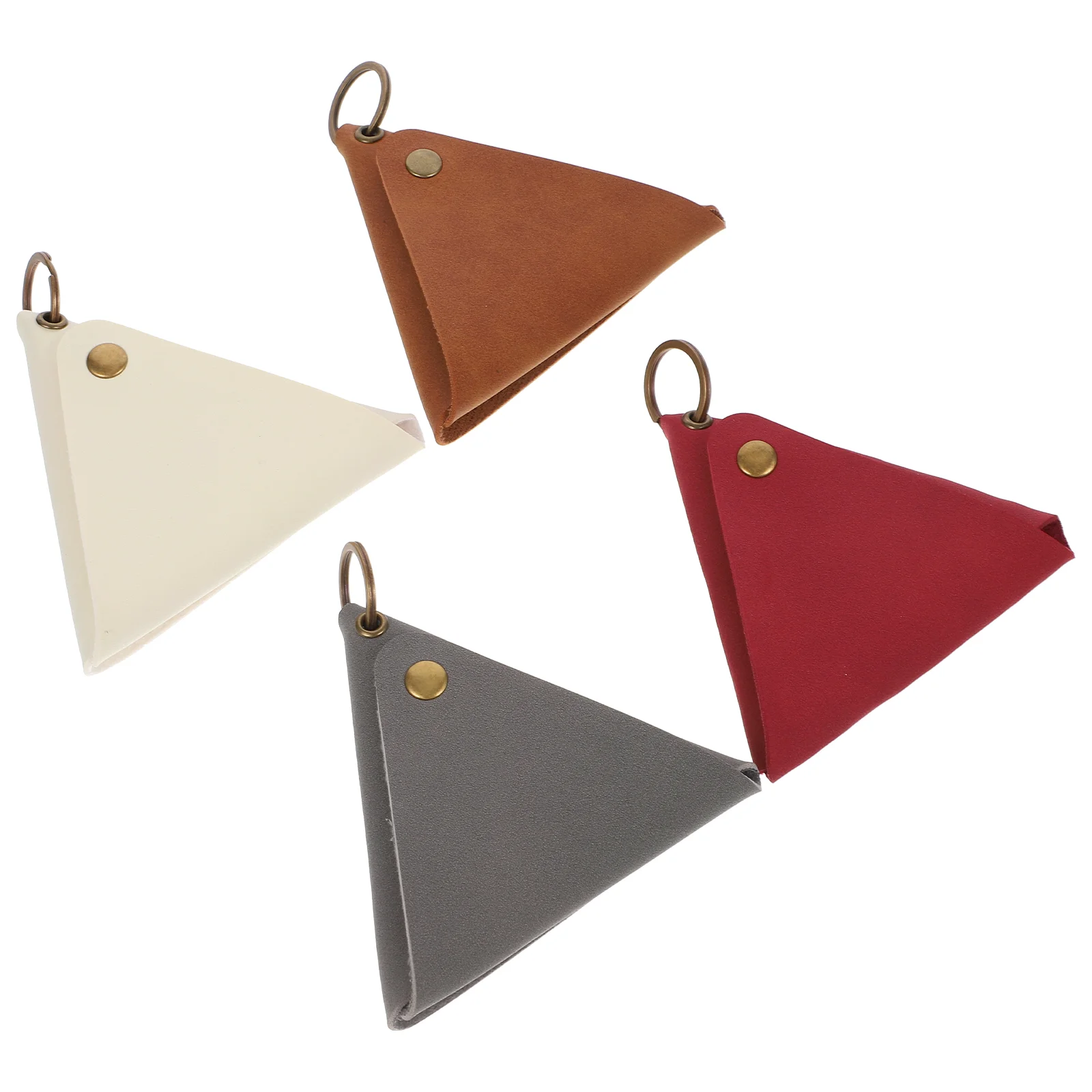 

4 Pcs Coin Purse Leather Vintage Portable Triangle Retro Style Coin Wallet Coin Pouch for Storage Coin Party
