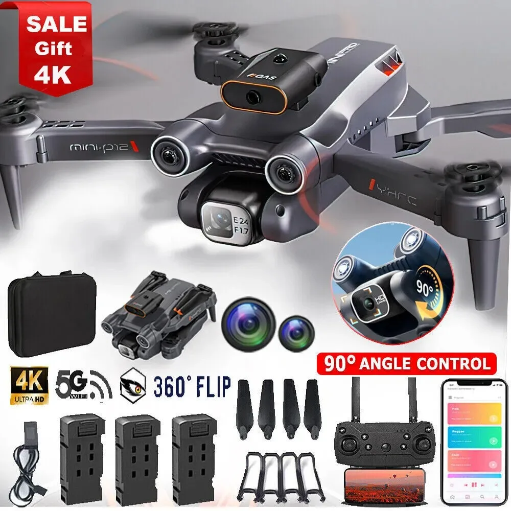 Новый мини-Дрон P12 4K HD FPV складной Квадрокоптер для аэрофотосъемки препятствия