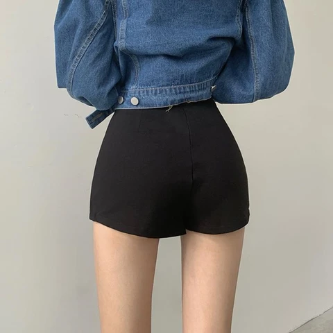 Skirt Women Black Fashionable Bodycon Ins All-Match Streetwear Summer Female Asymmetrical Mini Sexy Korean Pure Aesthetic Shorts