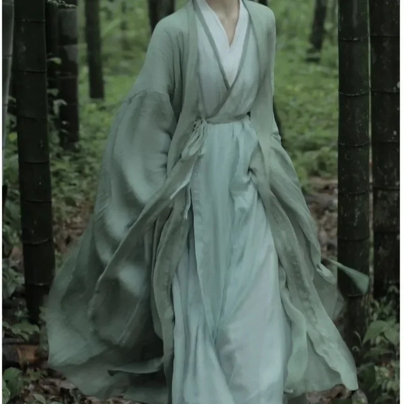 Hanfu Wei Jinfeng Женская четырехсезонная фея с перекрестным воротником и широкими