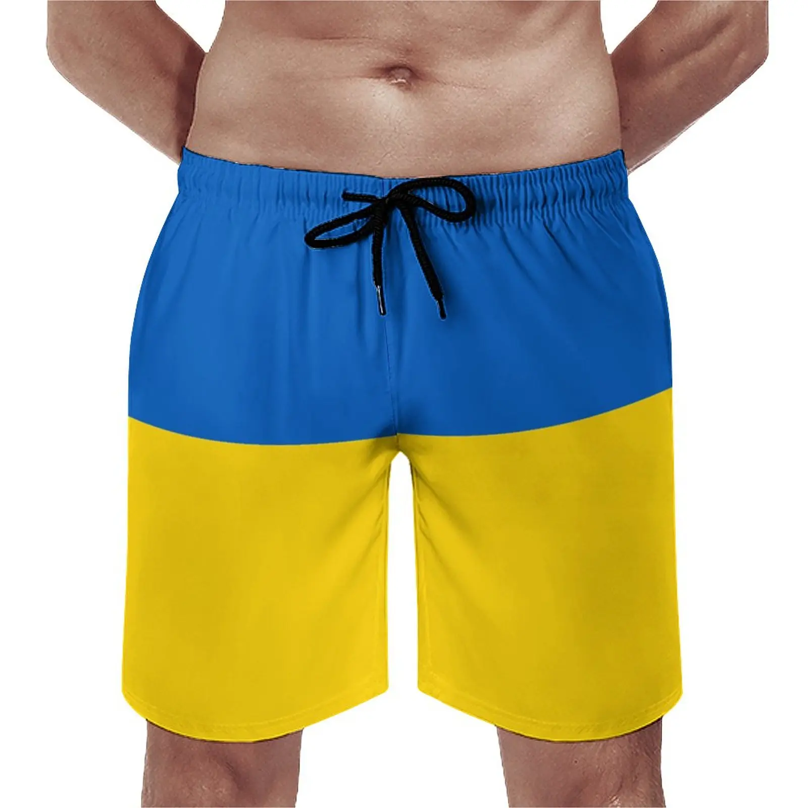 

Пляжные шорты с флагом Украины _ 41576516 повседневные дышащие быстросохнущие превосходные повседневные Летние произвольные регулируемые шнурки Lo