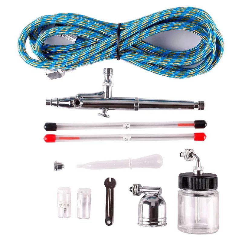 

New Dual Action Airbrush Kit 0.2mm/0.3mm/0.5mm Needle Air Brush Spray Gun Paint Art Temporary Tattoo