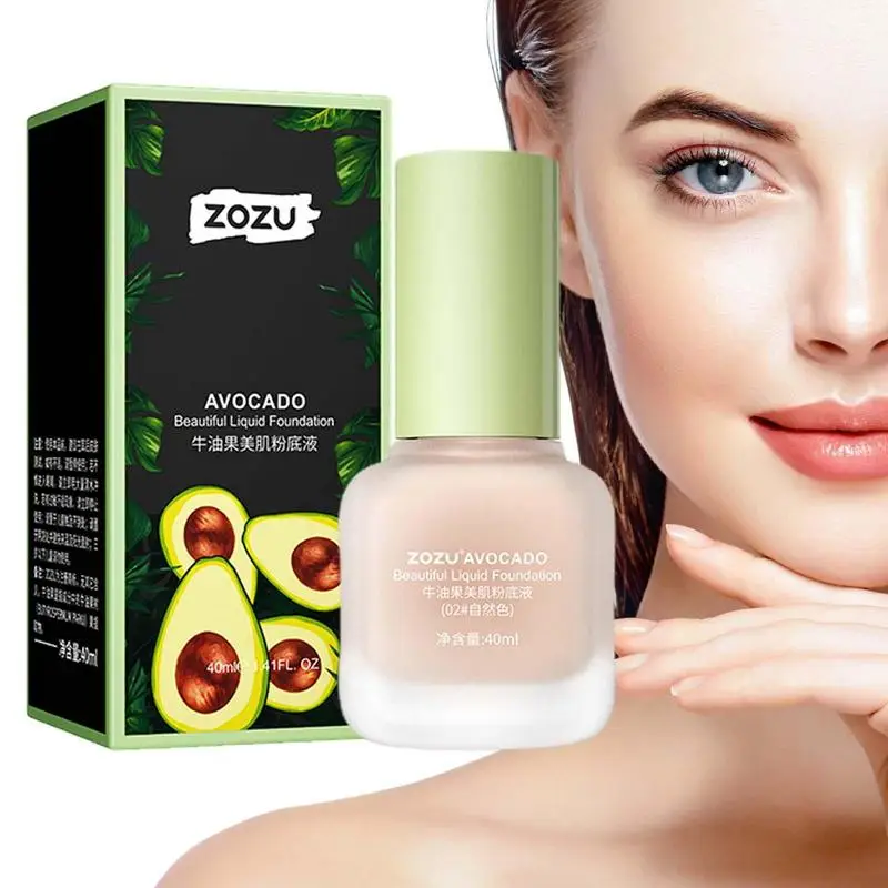 

Liquid Concealer 40ml High Coverage Face Concealer Avocado Long Lasting Makeup Base Nourishing Tone-Up Cream For Women