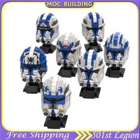 star movie ideas 501st legion helmet collection model moc building blocks bust set bricks construction toys for children gift