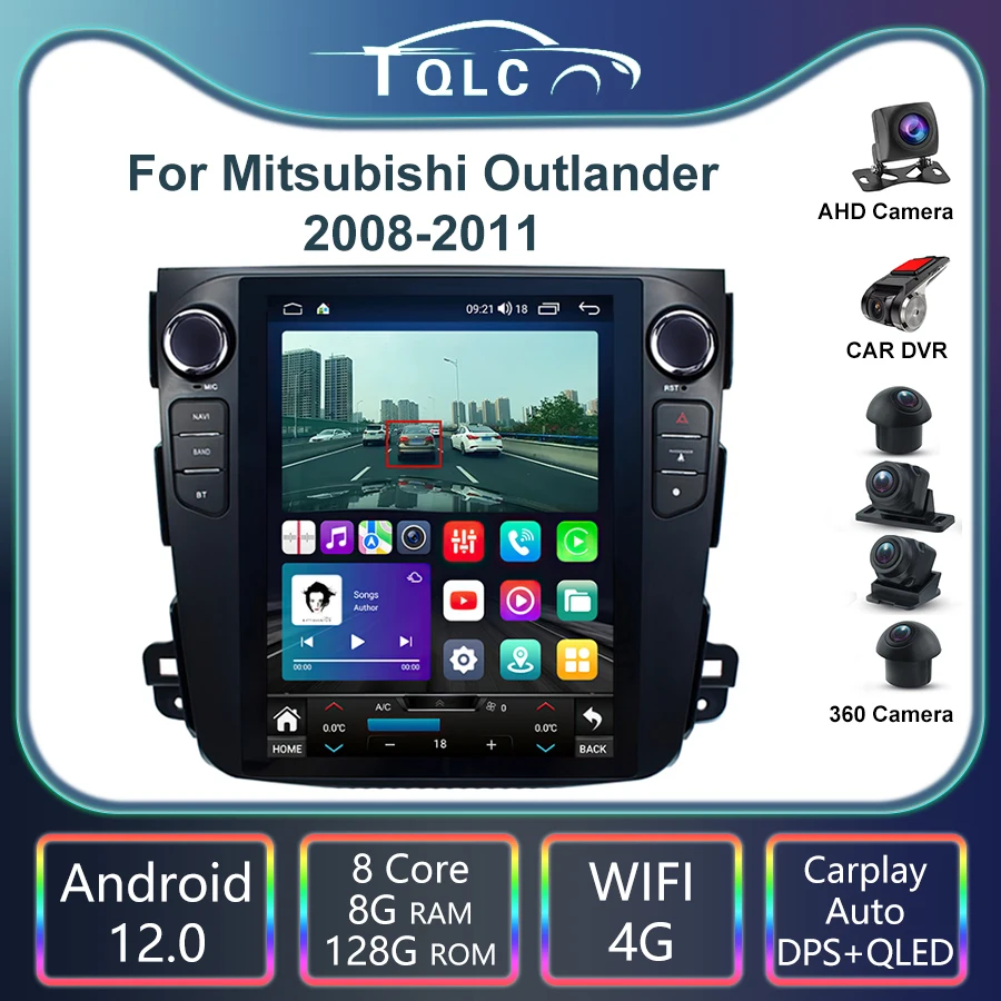 

Восьмиядерный автомобильный радиоприемник Android 12 для Mitsubishi Outlander 2008-2011 Мультимедиа 2Din 4G Carplay GPS 9,7 дюймовый экран в стиле Тесла
